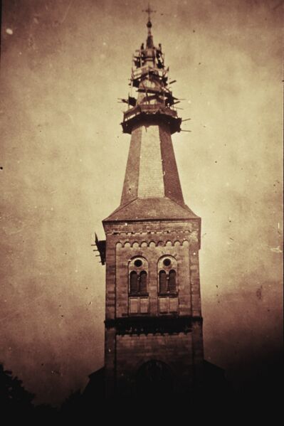 Datei:Kirchturmspitze evKirche 1877.jpg